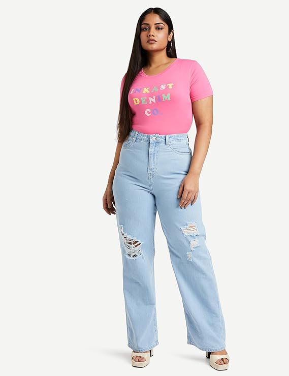 Women's Baggy Wide Leg Jeans (High Rise | Full Length) (Available in Plus Sizes) - Image 5