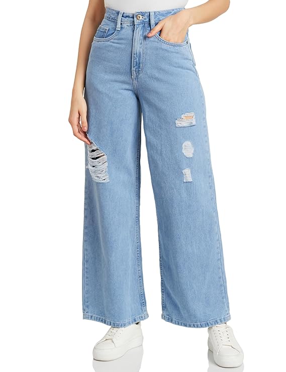 Women's Baggy Wide Leg Jeans (High Rise | Full Length) (Available in Plus Sizes)