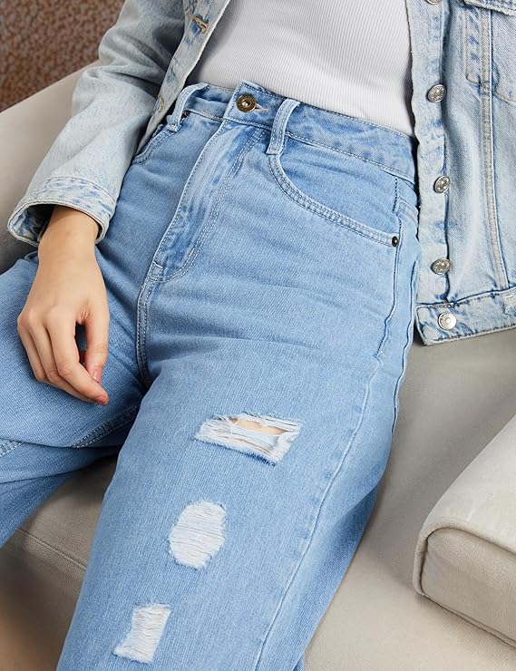 Women's Baggy Wide Leg Jeans (High Rise | Full Length) (Available in Plus Sizes) - Image 4